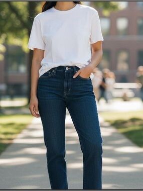 J.Crew High-Rise Stovepipe Jeans in Dark Wash - Size 31P (Petite) EXCELLENT
